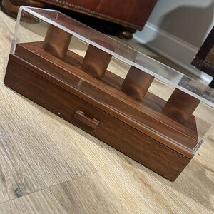 Wooden Watch Display Case with Clear Lid